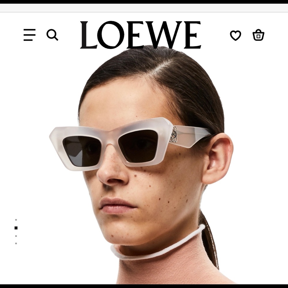 Loewe women’s cat eye white / smoke sunglasses never worn